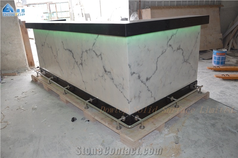 Black Restaurant Bar Counter Quartz Countertop