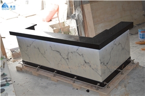Black Restaurant Bar Counter Quartz Countertop