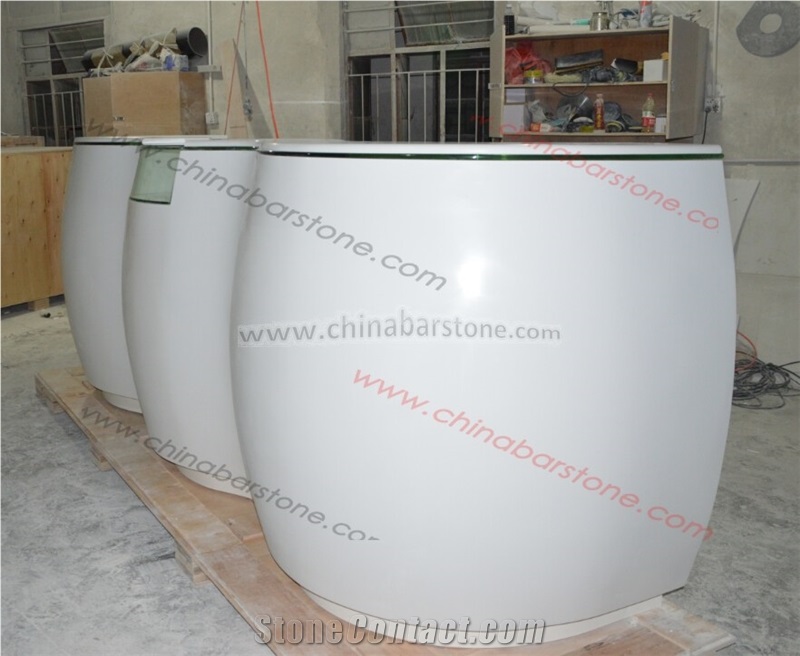 China White Marble Reception Desk Counter