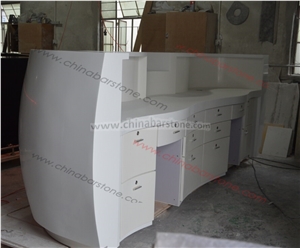China White Marble Reception Desk Counter