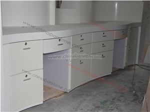 China White Marble Reception Desk Counter