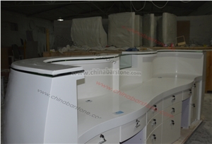 China White Marble Reception Desk Counter