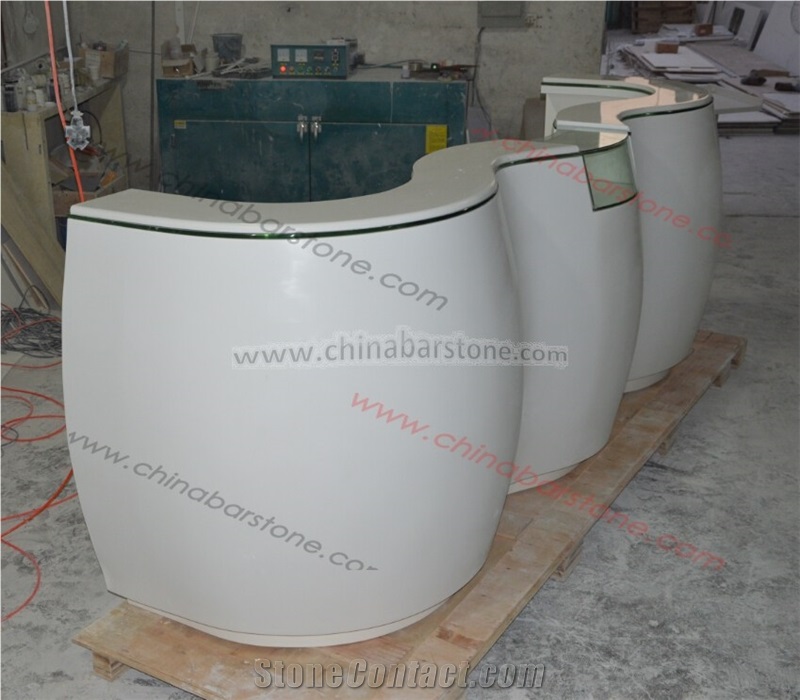 China White Marble Reception Desk Counter