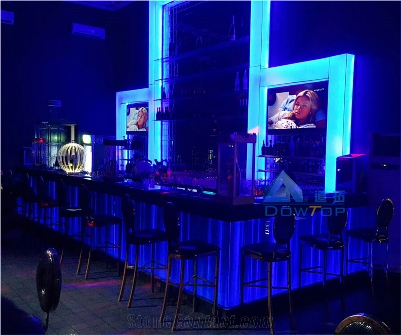 Custom Luxury Illuminated Club Bar Countertops