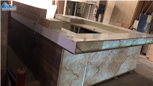 Custom Translucent Marble Led Bar Counter Top