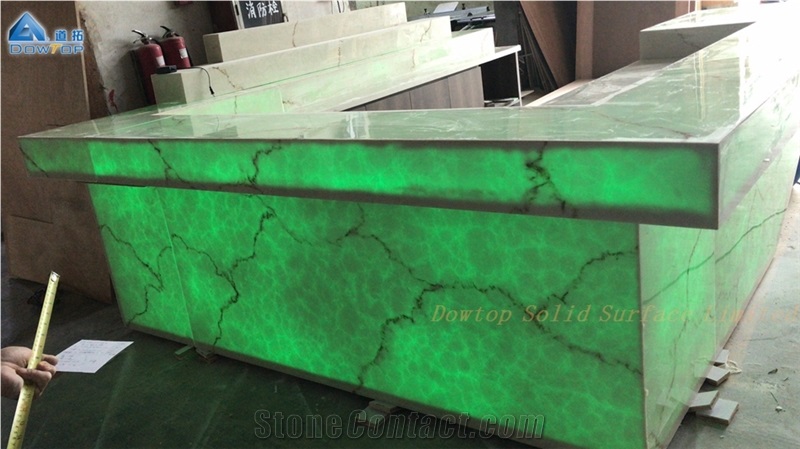 Custom Translucent Marble Led Bar Counter Top