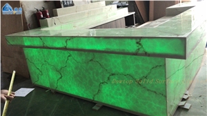 Custom Translucent Marble Led Bar Counter Top