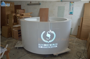 Custom White Round Salon Reception Desk Counter