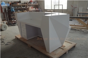 High Glossy White Reception Counter Desk