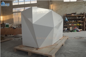 High Glossy White Reception Counter Desk
