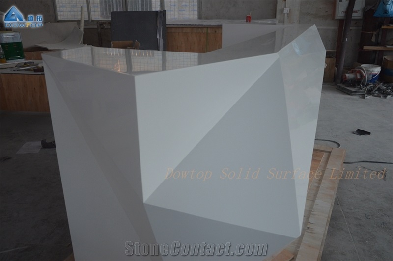 High Glossy White Reception Counter Desk