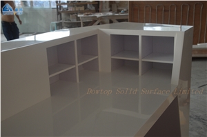 High Glossy White Reception Counter Desk