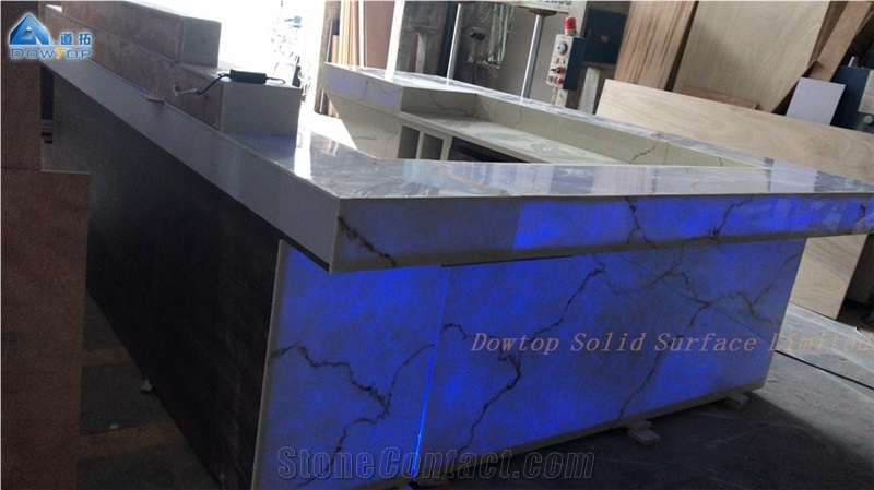 Led Translucent Marble Stone Nightclub Bar Counter