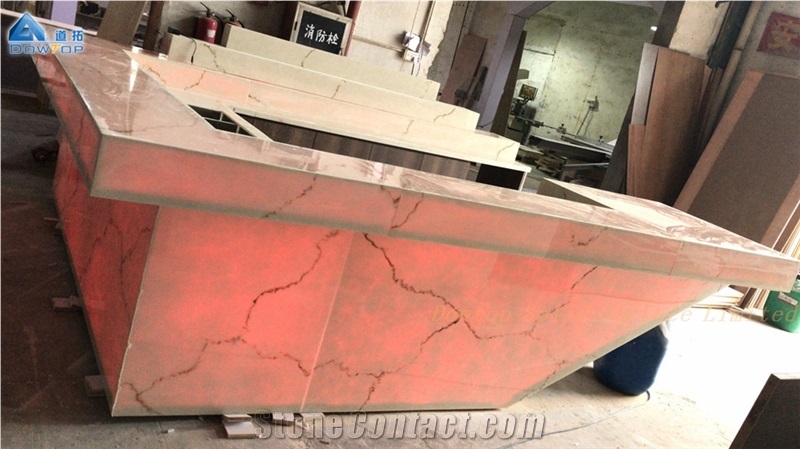 Led Translucent Marble Stone Nightclub Bar Counter