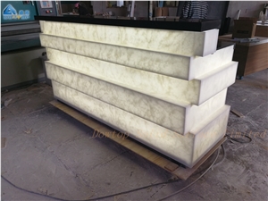 Luxury White Wine Bar Counter Artificial Marble Top