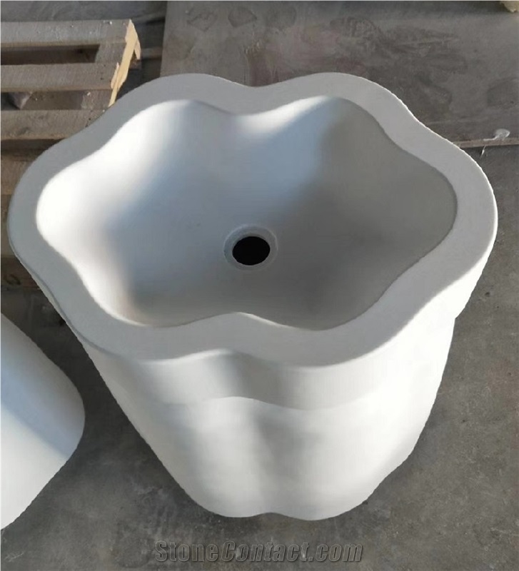 Pure White Solid Surface Special Shaped Sink