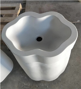Pure White Solid Surface Special Shaped Sink