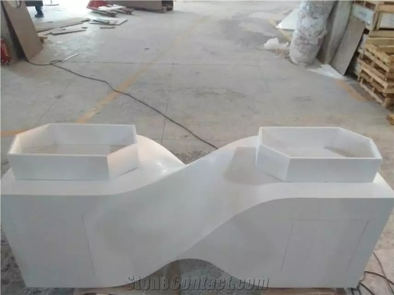 Pure White Solid Surface Special Shaped Sink