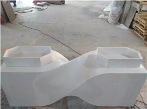 Pure White Solid Surface Special Shaped Sink