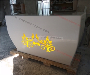 Small Solid Surface Reception Desk Custom Size