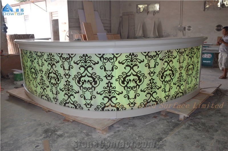 Solid Surface Round Led Night Club Bar Counter
