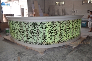 Solid Surface Round Led Night Club Bar Counter