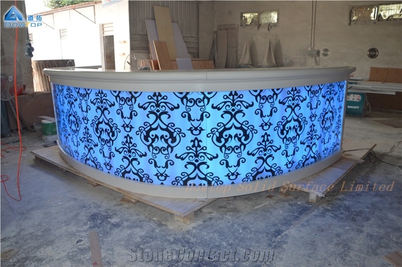 Solid Surface Round Led Night Club Bar Counter