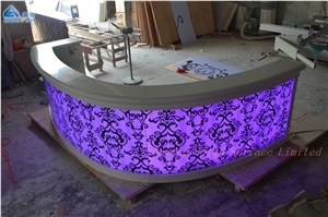 Solid Surface Round Led Night Club Bar Counter