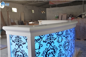 Solid Surface Round Led Night Club Bar Counter