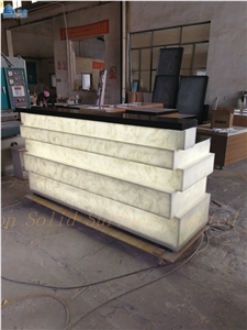 Translucent Artificial Stone Top Night Club Bar Counter