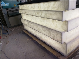 Translucent Artificial Stone Top Night Club Bar Counter