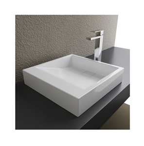 White Artificial Stone Bathroom Sinks