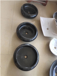 Black Marble and Granite Chessman Type Wash Basin