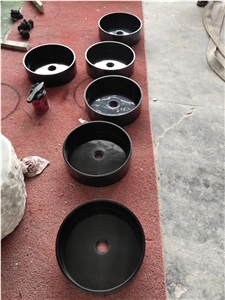 Black Marble and Granite Chessman Type Wash Basin