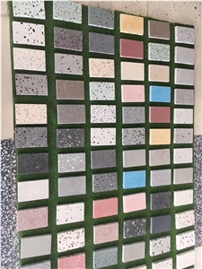 China Factory Cheap Grey Dark Cement Terrazzo Tile