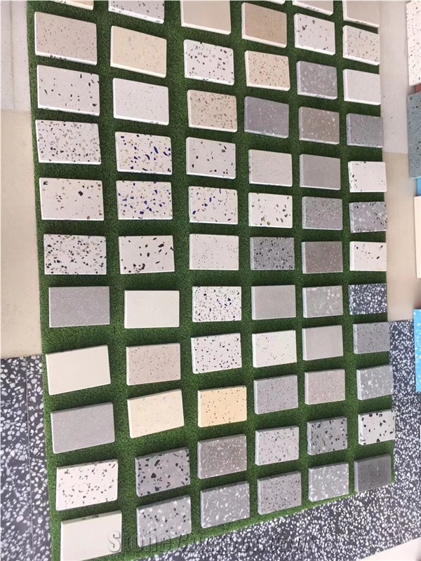 China Factory Cheap Grey Dark Cement Terrazzo Tile