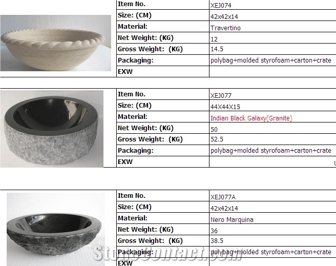 Customized Square Round Marble Art Wash Basin
