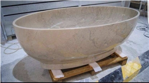 Natural Marble Onyx Stone Oval-Shaped Bathtub