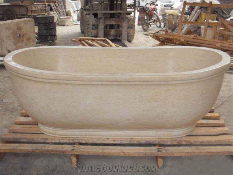 Natural Marble Onyx Stone Oval-Shaped Bathtub