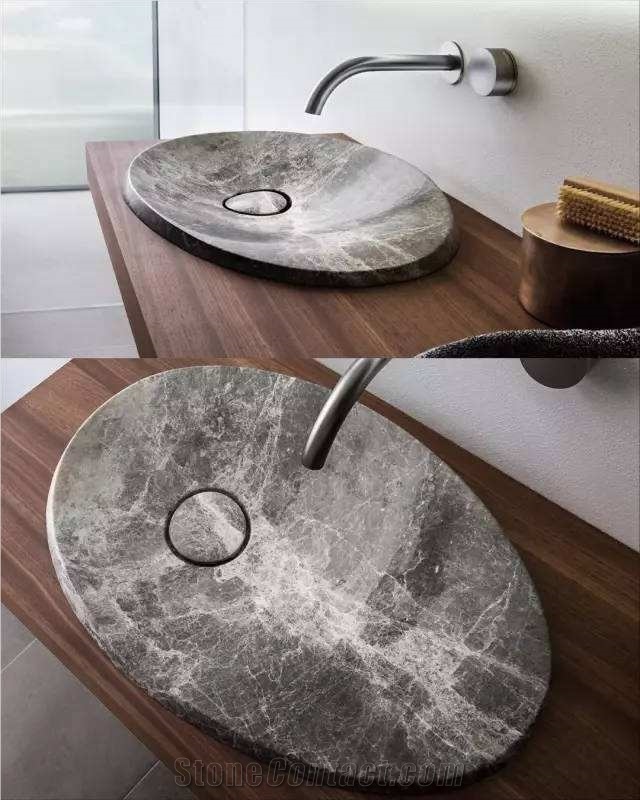 New Style Grey Marble Wash Sink and Basin