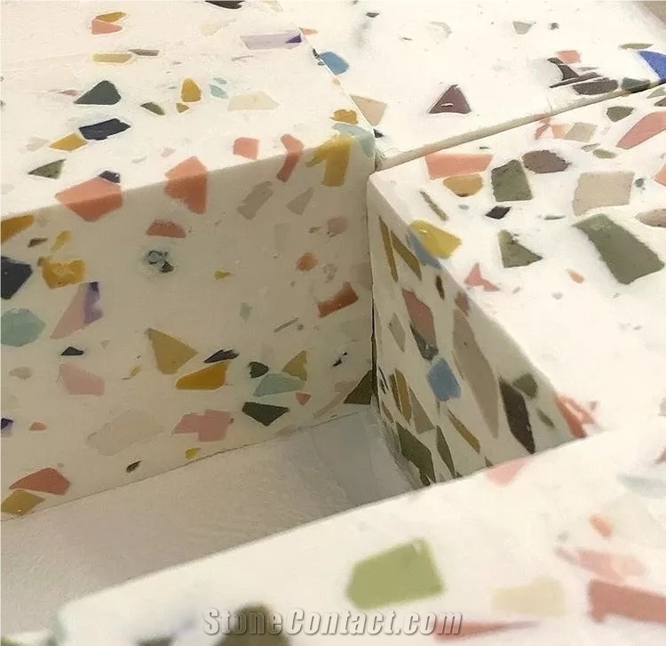 Pink Color Cement Terrazzo Wall Tiles And Flooring