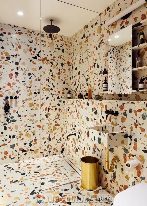 Pink Color Cement Terrazzo Wall Tiles And Flooring
