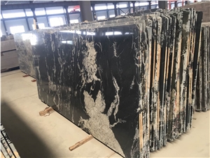 China Cosmic Black Granite Polished Slabs
