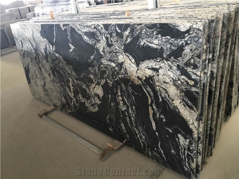 China Cosmic Black Granite Polished Slabs