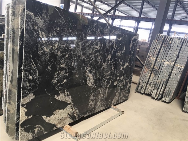 China Cosmic Black Granite Polished Slabs