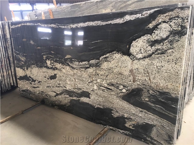 China Cosmic Black Granite Polished Slabs