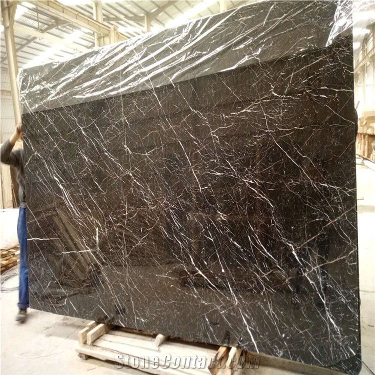 China Laurent Brown Marble Slabs For Wall Install