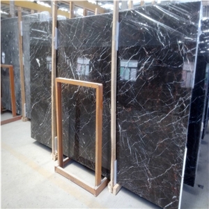 China Laurent Brown Marble Slabs For Wall Install
