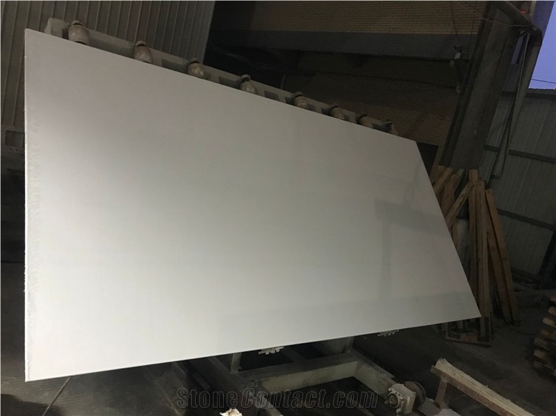 China Pure White Polished Artificial Marble Stone