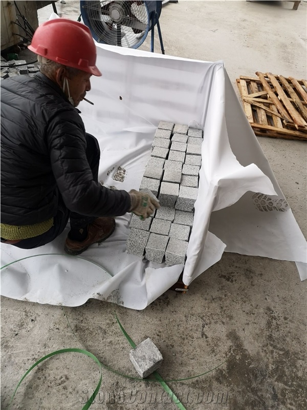 China Sesame Grey Granite G603 Cobblestones,Setts